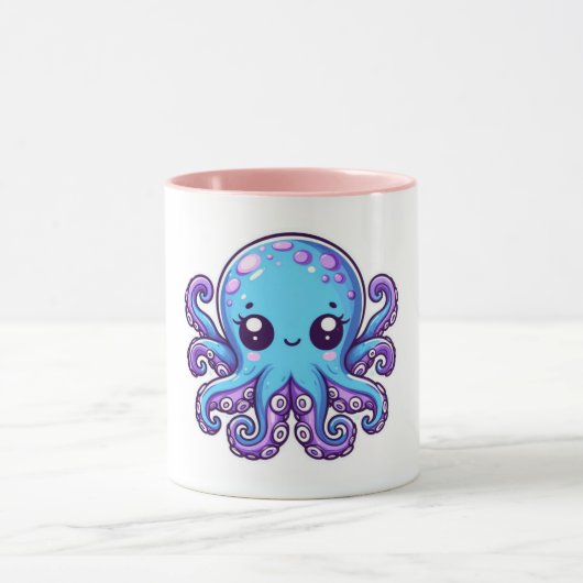 Cute blue octopus mok (Midden)