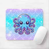 Cute blue octopus muismat (Met muis)
