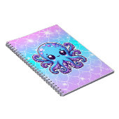 Cute blue octopus notitieboek (Rechterzijde)
