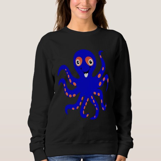 Cute Blue Octopus Ocean Sea Animal Halloween Costu Trui (Voorkant)