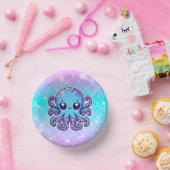 Cute blue octopus papieren kommen (Feest)