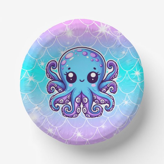 Cute blue octopus papieren kommen (Voorkant)