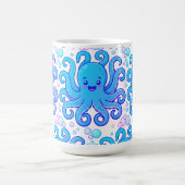 Cute Blue Octopus Pattern Coffee Mug Koffiemok (Center)