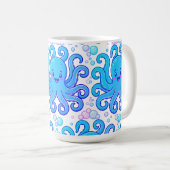 Cute Blue Octopus Pattern Coffee Mug Koffiemok (Voorkant rechts)