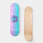 Cute blue octopus persoonlijk skateboard (Voorkant)