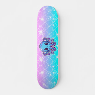 Cute blue octopus persoonlijk skateboard