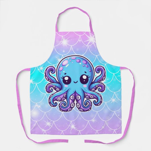 Cute blue octopus schort (Voorkant)
