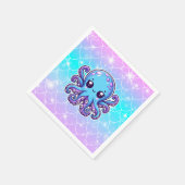 Cute blue octopus servet (Hoek)