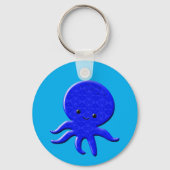 Cute Blue Octopus Sleutelhanger (Voorkant)