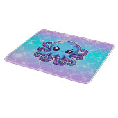 Cute blue octopus snijplank (Hoek)