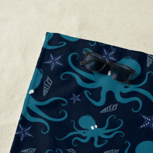 Cute Blue Octopus Strandlaken