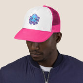 Cute blue octopus trucker pet (In situ)