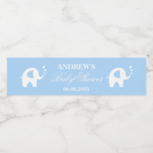 Cute blue olifant gepersonaliseerde jongens baby s waterfles etiket