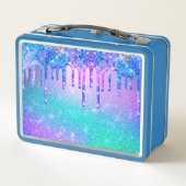 Cute blue ombre drips monogram (Achterkant)