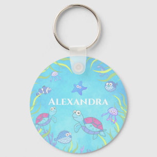 Cute Blue onder de Sleutelhanger Zee