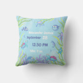 Cute Blue onder het Zee Baby Boy Nursery Kussen (Achterkant)