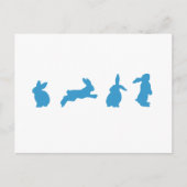 Cute Blue op White Rabbits Briefkaart (Voorkant)