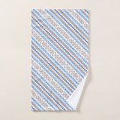 Cute blue oranje Aztec Tribal Motif Pattern Bad Handdoek (Handdoek)