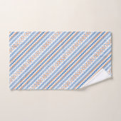 Cute blue oranje Aztec Tribal Motif Pattern Bad Handdoek (Handdoek)