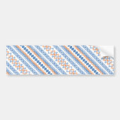Cute blue oranje Aztec Tribal Motif Pattern Bumpersticker (Voorkant)