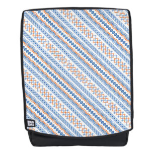 Cute blue oranje Aztec Tribal Motif Pattern Rugtassen