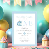 Cute Blue Our Little Pumpkin Boy 1st Birthday Kaart