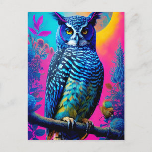 Cute blue owl briefkaart