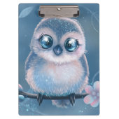 Cute Blue Owl Clipboard Klembord (Voorkant)