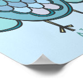 Cute Blue Owl Gepersonaliseerd 8x10 Poster (Hoek)