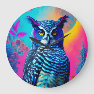 Cute blue owl grote klok