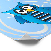 Cute Blue Owl is al Engels, geen Frans. Poster (Hoek)