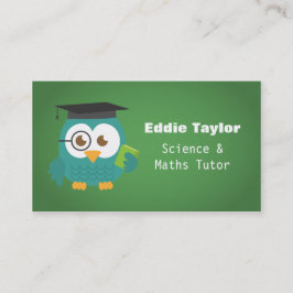 Cute Blue Owl met Afstuderen Pet, Personal Tutor Contactkaartje