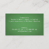 Cute Blue Owl met Afstuderen Pet, Personal Tutor Contactkaartje (Achterkant)