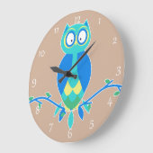 Cute Blue Owl Nursery Grote Klok (Hoek)
