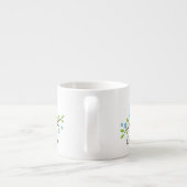 Cute blue owl op gepersonaliseerde naam van de blo espresso kop (Achterkant)