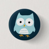 Cute Blue Owl Ronde Button 3,2 Cm (Voorkant)
