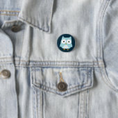 Cute Blue Owl Ronde Button 3,2 Cm (In situ)