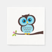Cute Blue Owl Servetten (Voorkant)