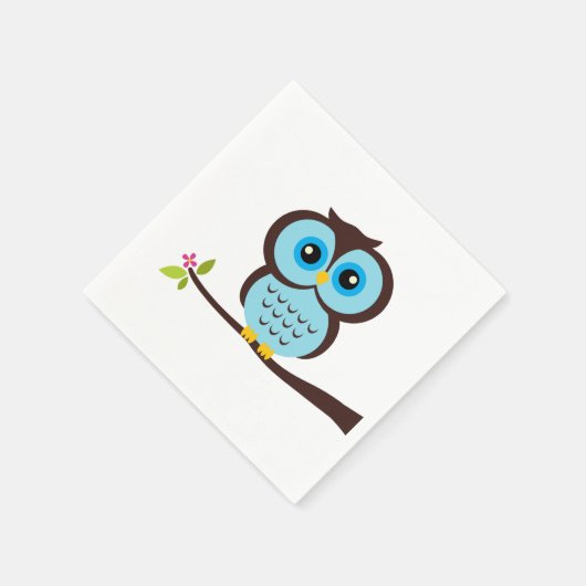 Cute Blue Owl Servetten (Hoek)