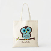 Cute Blue Owl Tote Bag (Voorkant)