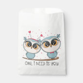 Cute Blue Owls Bedankzakje (Voorkant)