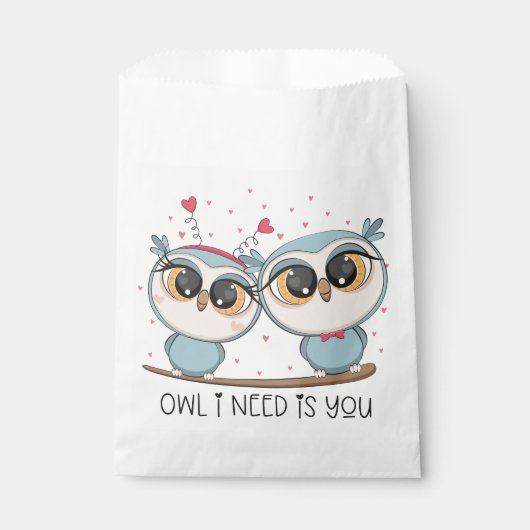 Cute Blue Owls Bedankzakje (Voorkant)