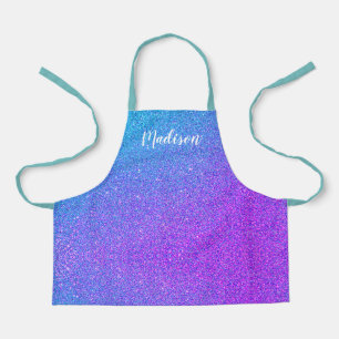 Cute Blue Paars Ombre Glitter Girls - Gepersonalis Schort