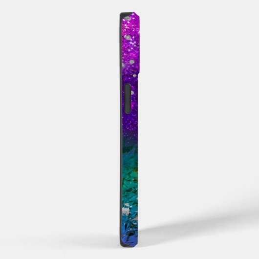 Cute blue paars ombre glitter monogram Case-Mate iPhone case (Achterkant / Rechts)