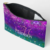Cute blue paars ombre glitter monogram etui (Open)