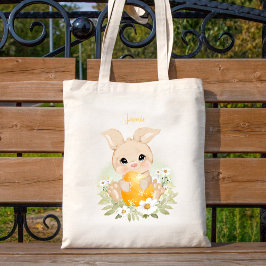 Cute Blue Paaster Bunny Personalized Unisex Tote Bag