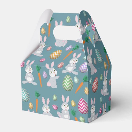 Cute Blue Paaster Bunny Rabbit Patroon Bedankdoosjes (Achterkant)