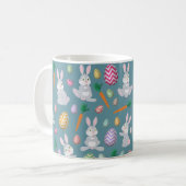 Cute Blue Paaster Bunny Rabbit Patroon Koffiemok (Voorkant links)