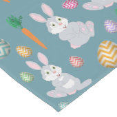 Cute Blue Paaster Bunny Rabbit Patroon Korte Tafelloper (Hoek)