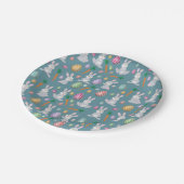 Cute Blue Paaster Bunny Rabbit Patroon Papieren Bordje (Gekanteld)